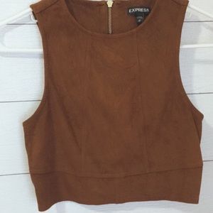 Express Women Faux Suede Crop Tank